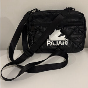 PAJAR Canada crossbody quilted purse multi pocket bag adjustable strap black